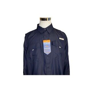 NEW Habit Fishing Shirt Men’s Size XL Blue Long Sleeve Breathable
